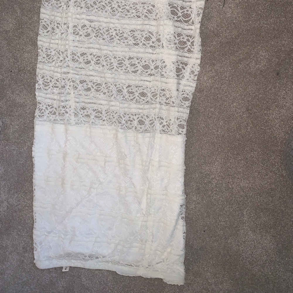 White lace maxi skirt